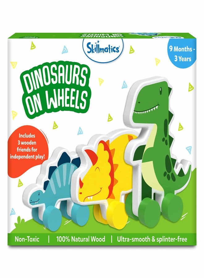 Skillmatics Wooden Dinosaur Toys on Wheels, Imaginative Play for Toddlers, Educational Gifts for Infants 9 Months to 3 Years - Image 1